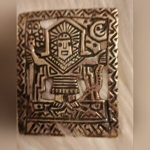 Peruvian‎ warrior god sterling silver brooch